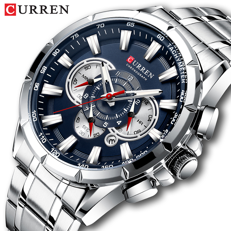 Smartwatch Watches For Men Brands - CURREN Armbanduhr Männer Wasserdichte Chronograph Militär