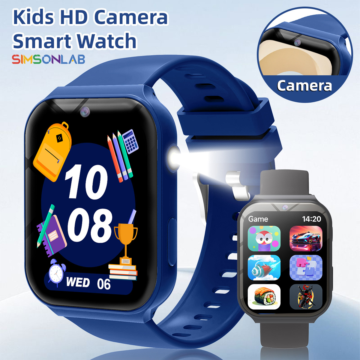 Smartwatch New Watches 2025 - Lernpartner für Kinder HD-Kamera Taschenlampe Multi-Spiele