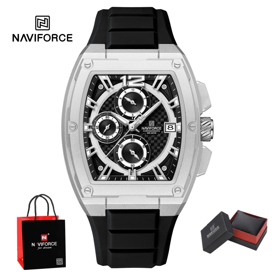 Silicone Sport Band - NAVIFORCE Herren-Armbanduhr, wasserdicht, luxuriös, Sportuhr, lässig,