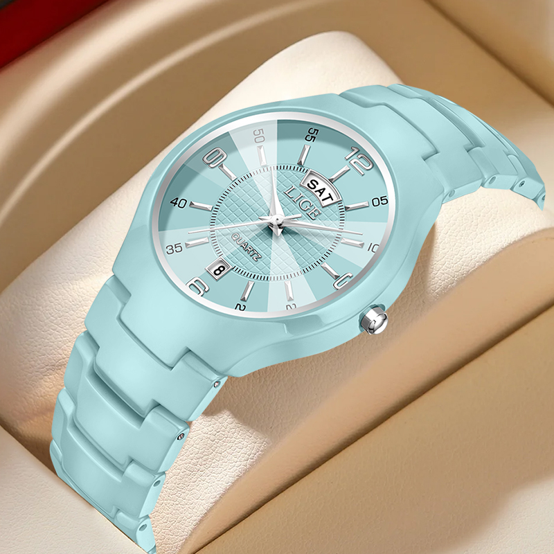 Ladies Fashion Watch - LIGE Luxuriöse Elegante Quarz-Damenuhren Mode Keramik
