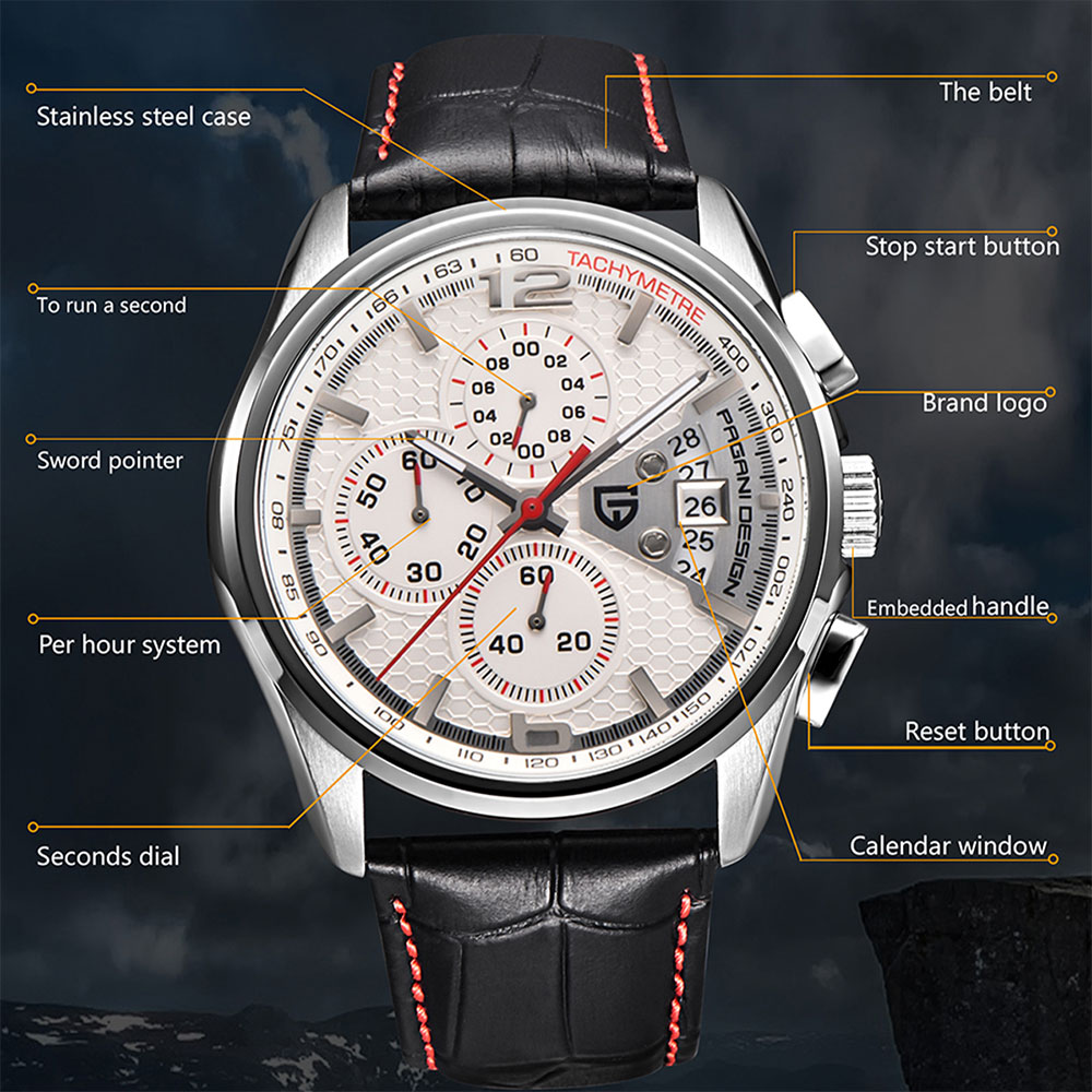 Anti-Magnetic Watch - PAGANI DESIGN Neue PD-3306 Chronograph Herrenuhr