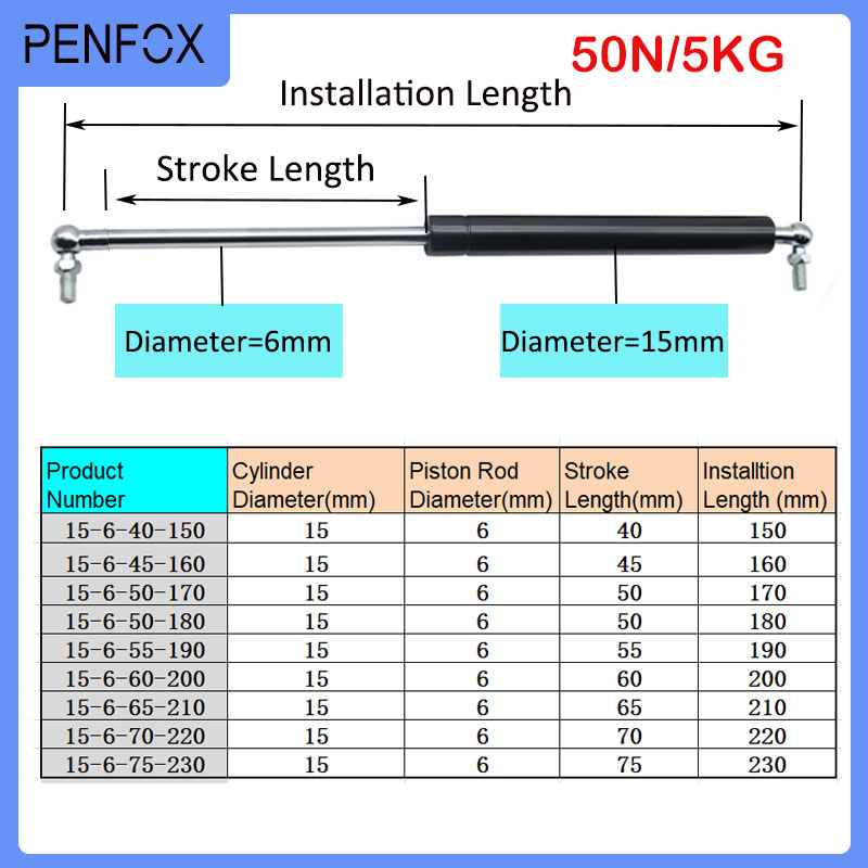 Spring Bar Tool - 1PC 150-230mm 5kg/50N Gas Frühling Stoßdämpfer