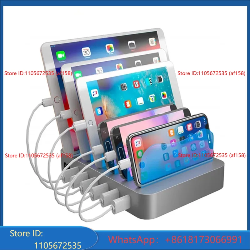 Watch Smart Smartwatch - 6-USB-Desktop-Telefonhalter, intelligentes Ladegerät, sechsfachige Multi-Port-Ladestation, geeignet
