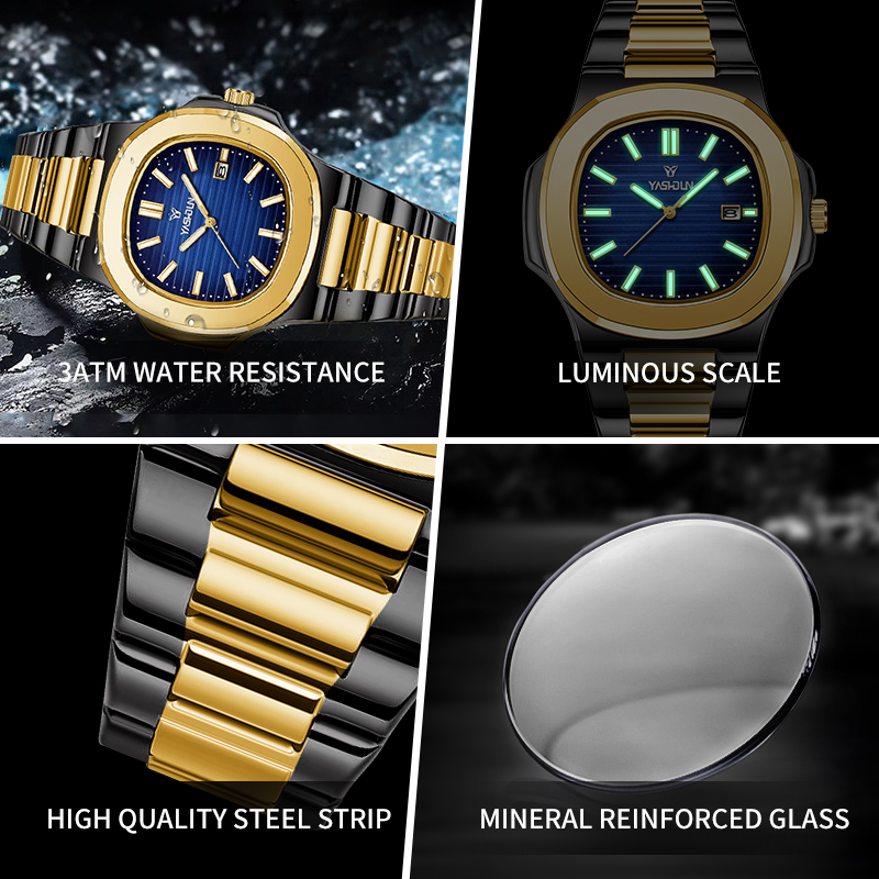Modische quadratische Quarzuhr – Smartwatch Luxury Watches For Men Bewertung und Preis