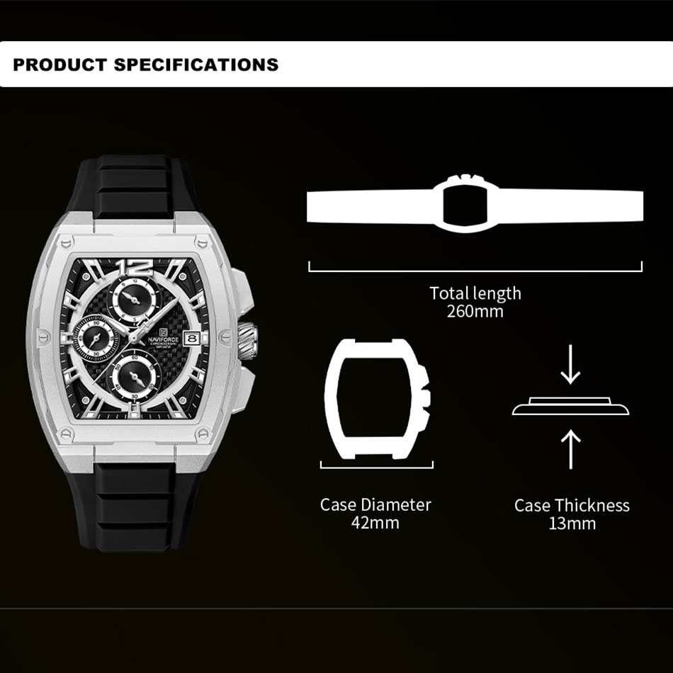 NAVIFORCE Herren-Armbanduhr, w – Silicone Sport Band Bewertung und Preis