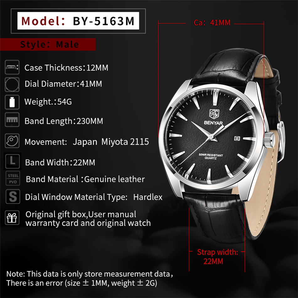 Benyar 5163 Top-Marke Luxus Mi – Smartwatch Watches For Men Brands Bewertung und Preis