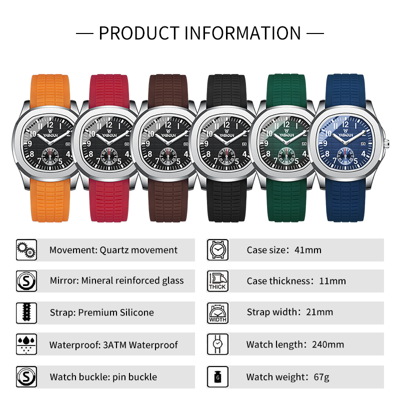 Marken-Sportuhren für Herren,  – Silicone Sport Band Bewertung und Preis