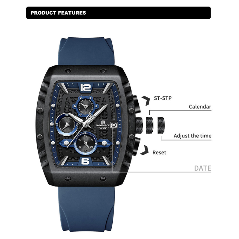NAVIFORCE Herren-Luxusuhr, was – Silicone Sport Band Bewertung und Preis