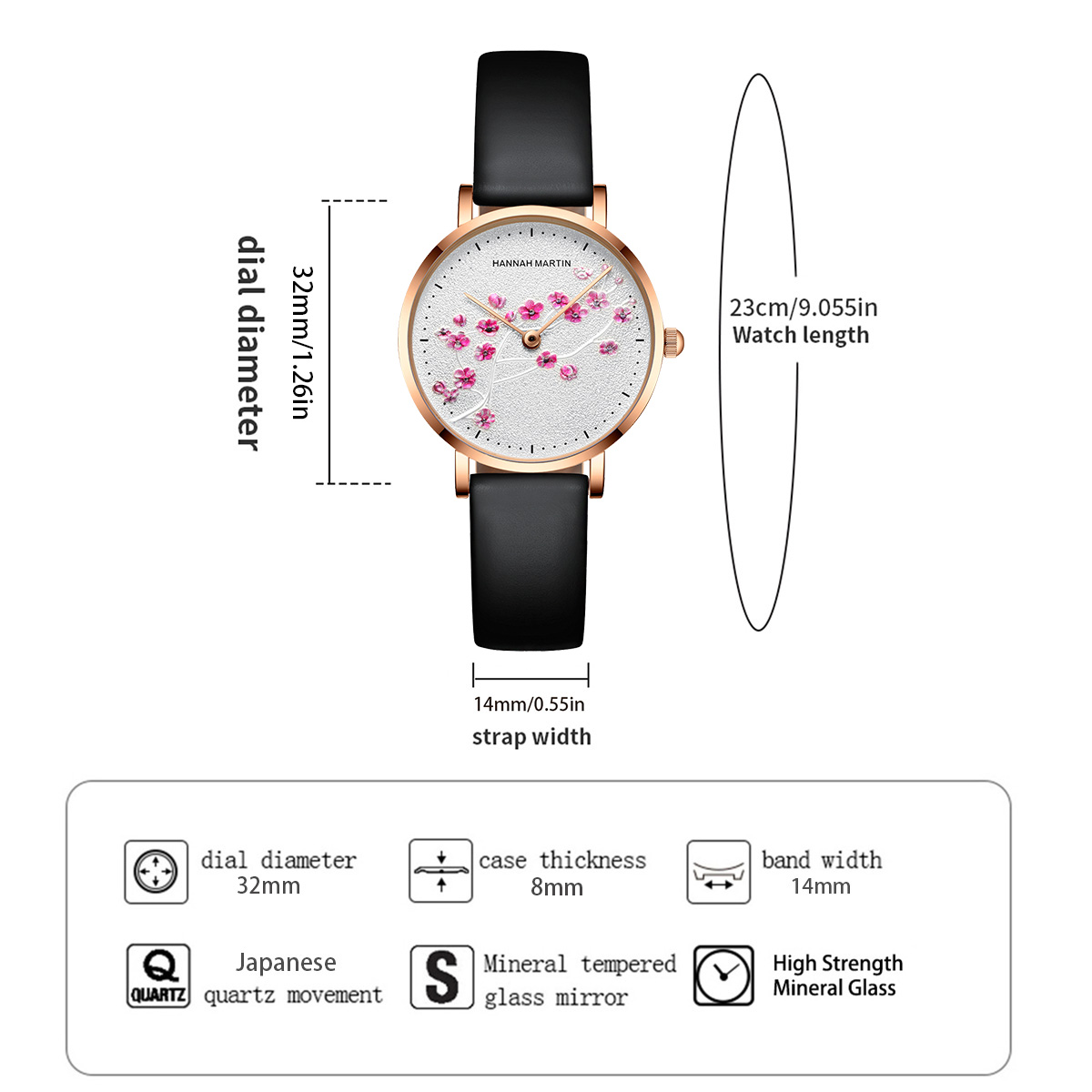 HANNAH MARTIN Damenuhr 1324, P – Anti-Magnetic Watch Bewertung und Preis