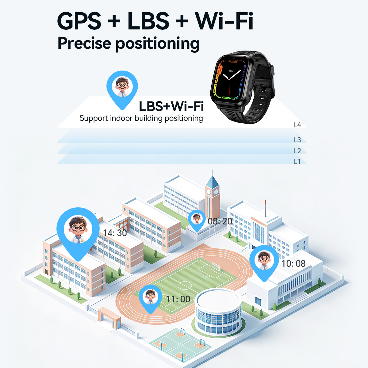 HOCO Y108 1,69 Zoll HD LCD Geb – Smartwatch Watches For Kid Boy With Gps Bewertung und Preis